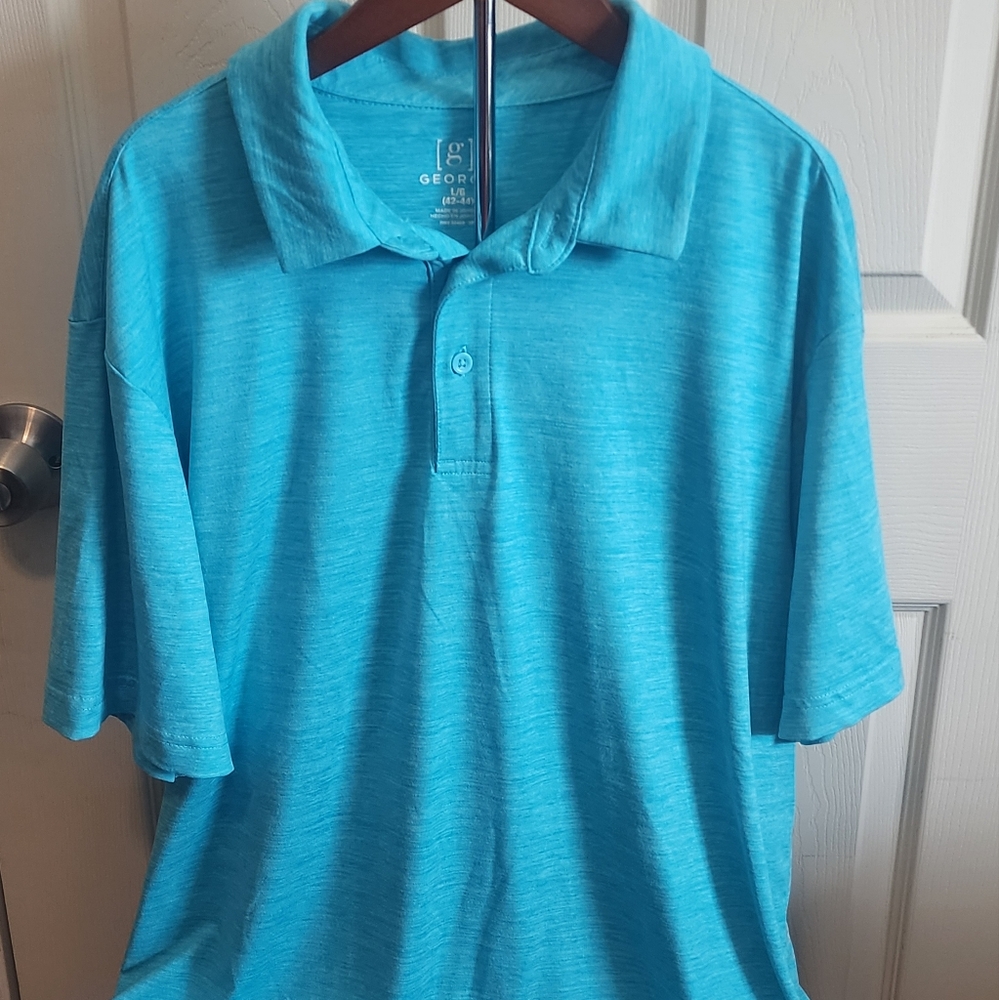 George aqua golf polo, size large